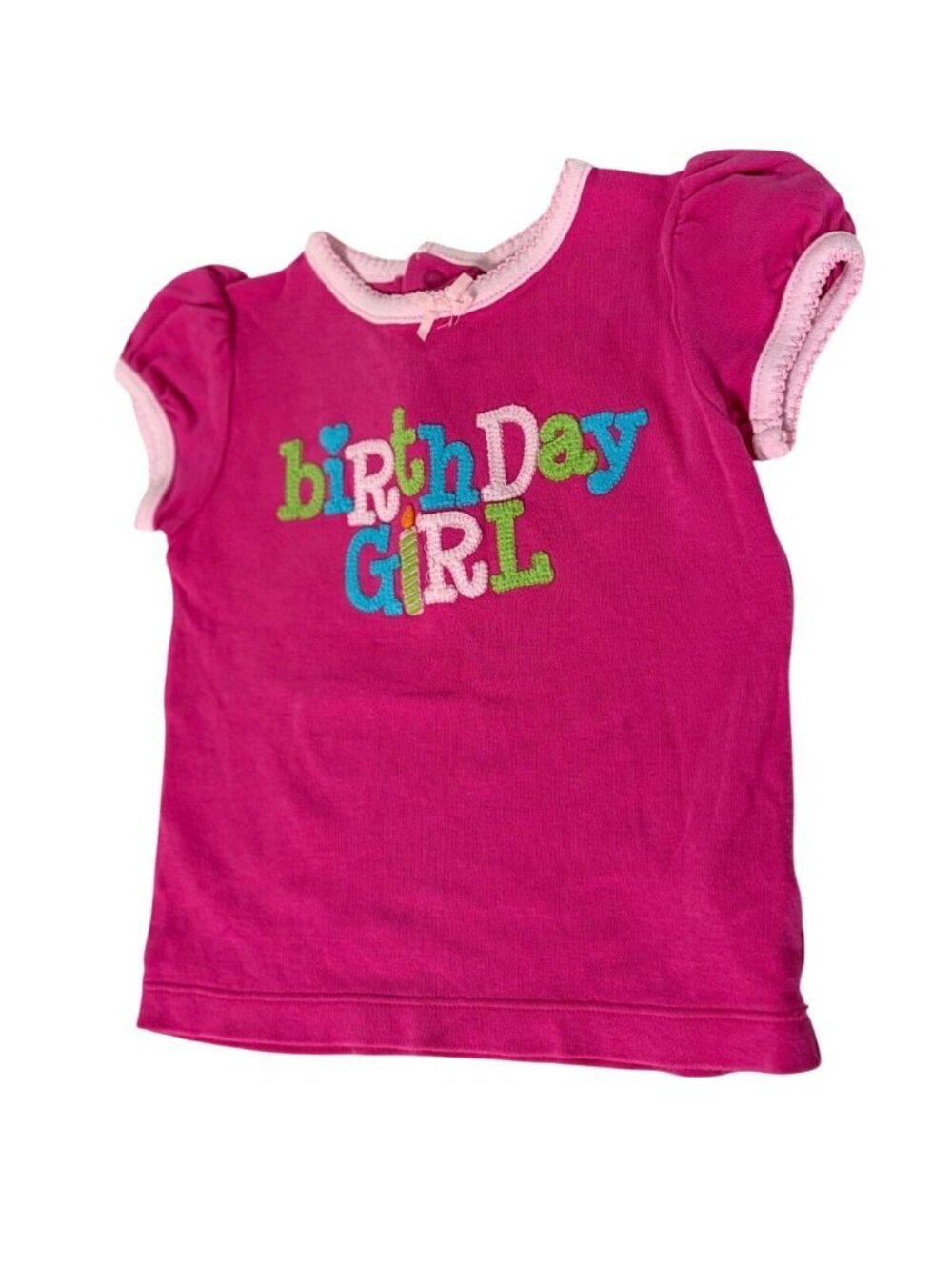 Carters Girls Infant Baby Size 12 months Pink Short Sleeve Tee Tshirt shirt Birt